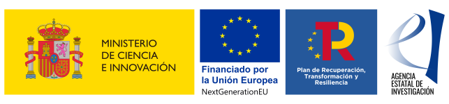 Logotipo Ministerio de Ciencia e Innovación- Fondos Unión Europea Next Generation - Plan de Recuperación, Transformación y Resiliencia - Agencia Estatal de Investigación